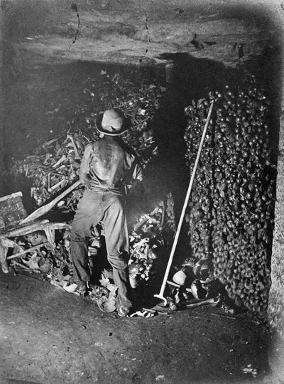 Interior of Catacombs, Paris, 1861 by Nadar
